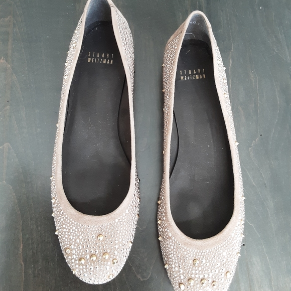 Stuart Weitzman studded tan flats size 10. - Picture 3 of 3